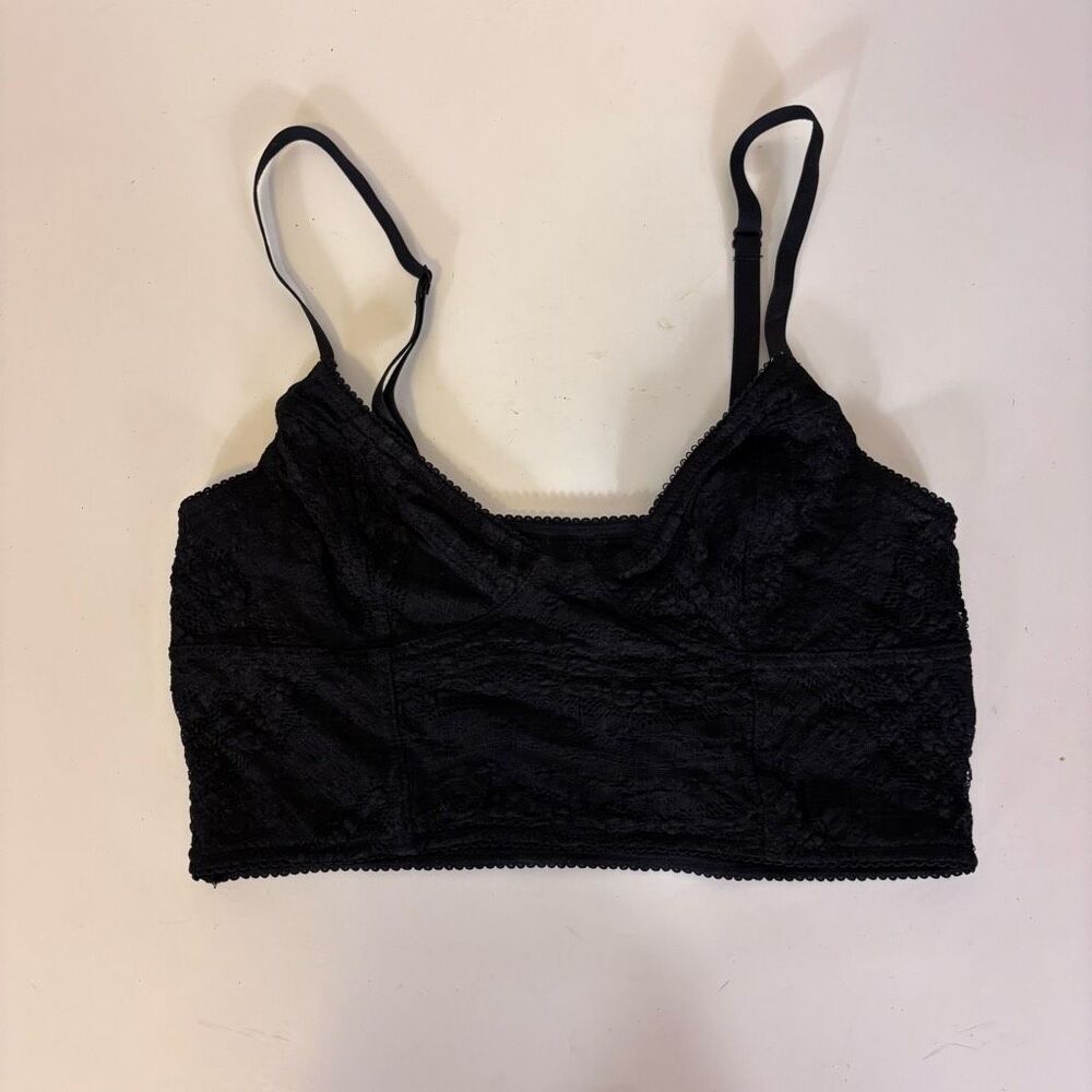 Intimately Free People Black Lace Bralette Bra Small